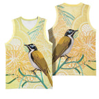 Australia Grevillea And Honeyeaters Basketball Jersey Aboriginal Art - Watercolor Style - Aussie Hoodie