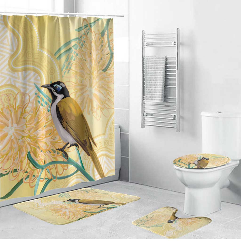 Australia Grevillea And Honeyeaters Bathroom Set Aboriginal Art - Watercolor Style - Aussie Hoodie