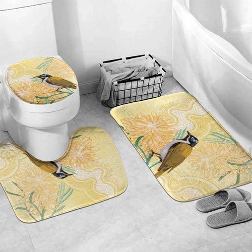 Australia Grevillea And Honeyeaters Bathroom Set Aboriginal Art - Watercolor Style - Aussie Hoodie
