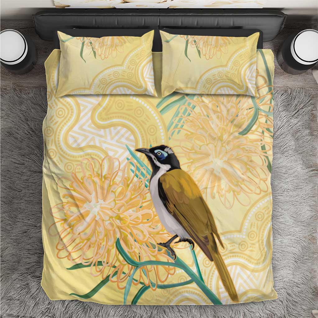 Australia Grevillea And Honeyeaters Bedding Set Aboriginal Art - Watercolor Style