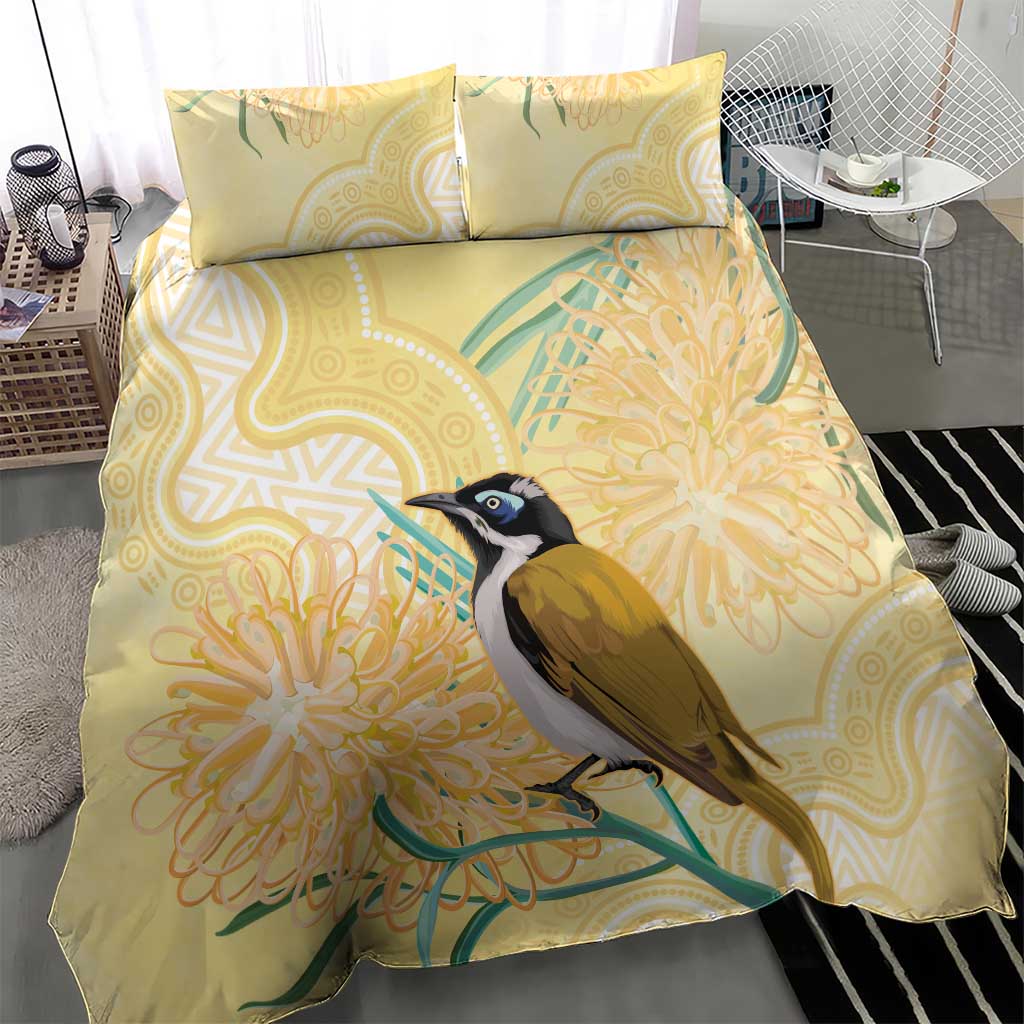 Australia Grevillea And Honeyeaters Bedding Set Aboriginal Art - Watercolor Style