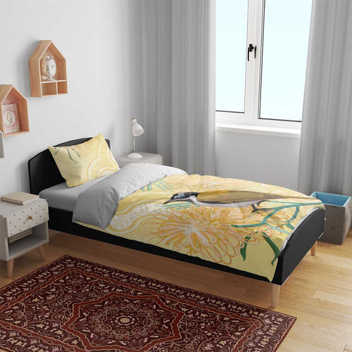 Australia Grevillea And Honeyeaters Bedding Set Aboriginal Art - Watercolor Style