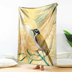 Australia Grevillea And Honeyeaters Blanket Aboriginal Art - Watercolor Style
