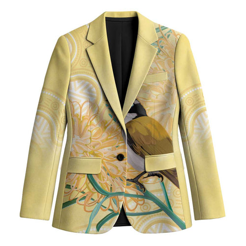 Australia Grevillea And Honeyeaters Blazer Aboriginal Art - Watercolor Style - Aussie Hoodie