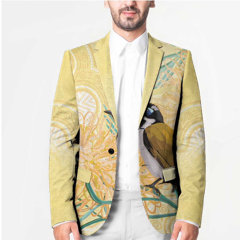 Australia Grevillea And Honeyeaters Blazer Aboriginal Art - Watercolor Style - Aussie Hoodie
