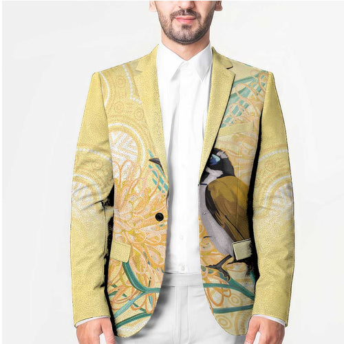 Australia Grevillea And Honeyeaters Blazer Aboriginal Art - Watercolor Style - Aussie Hoodie