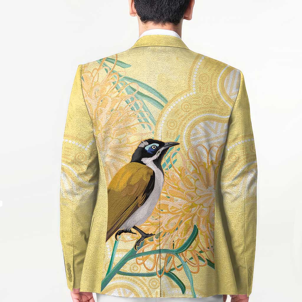 Australia Grevillea And Honeyeaters Blazer Aboriginal Art - Watercolor Style - Aussie Hoodie