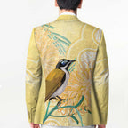Australia Grevillea And Honeyeaters Blazer Aboriginal Art - Watercolor Style - Aussie Hoodie