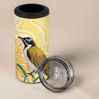 Australia Grevillea And Honeyeaters 4 in 1 Can Cooler Tumbler Aboriginal Art - Watercolor Style