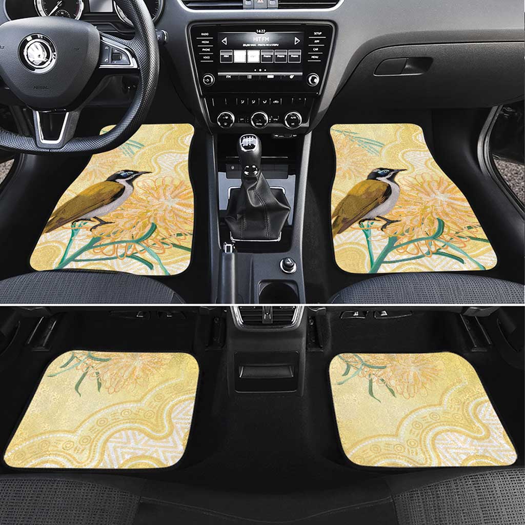 Australia Grevillea And Honeyeaters Car Mats Aboriginal Art - Watercolor Style