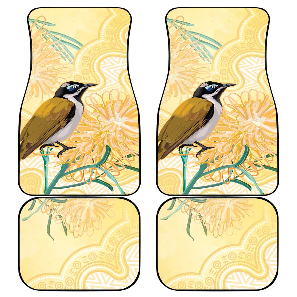 Australia Grevillea And Honeyeaters Car Mats Aboriginal Art - Watercolor Style