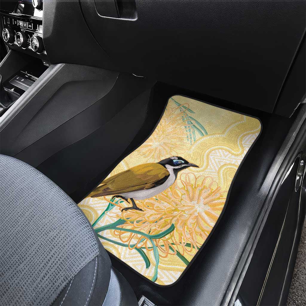 Australia Grevillea And Honeyeaters Car Mats Aboriginal Art - Watercolor Style