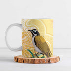 Australia Grevillea And Honeyeaters Ceramic Mug Aboriginal Art - Watercolor Style - Aussie Hoodie