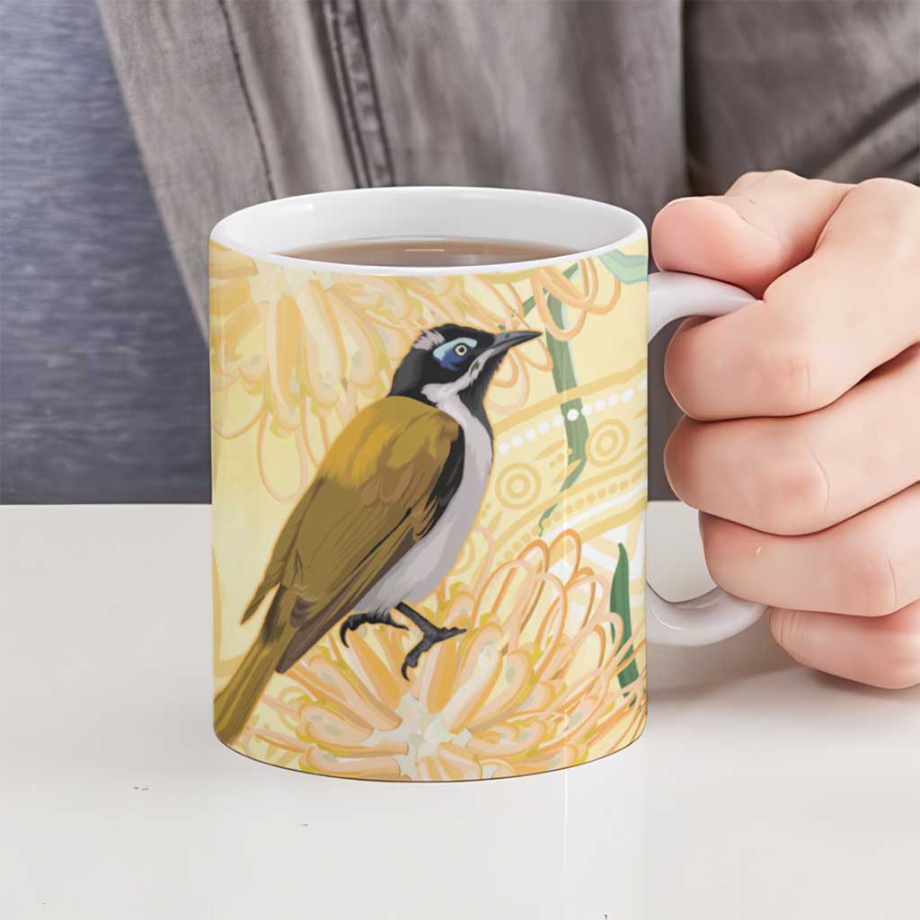 Australia Grevillea And Honeyeaters Ceramic Mug Aboriginal Art - Watercolor Style - Aussie Hoodie