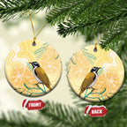 Australia Grevillea And Honeyeaters Ceramic Ornament Aboriginal Art - Watercolor Style
