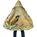 Australia Grevillea And Honeyeaters Cloak Aboriginal Art - Watercolor Style - Aussie Hoodie