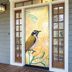 Australia Grevillea And Honeyeaters Door Cover Aboriginal Art - Watercolor Style - Aussie Hoodie