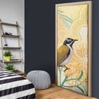 Australia Grevillea And Honeyeaters Door Cover Aboriginal Art - Watercolor Style - Aussie Hoodie