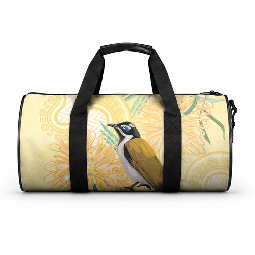 Australia Grevillea And Honeyeaters Duffle Bag Aboriginal Art - Watercolor Style