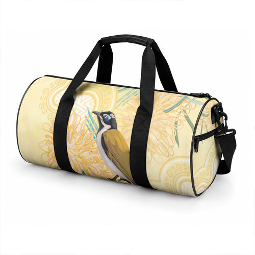 Australia Grevillea And Honeyeaters Duffle Bag Aboriginal Art - Watercolor Style