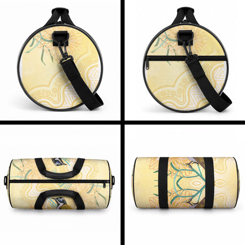 Australia Grevillea And Honeyeaters Duffle Bag Aboriginal Art - Watercolor Style