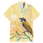 Australia Grevillea And Honeyeaters Family Matching Mermaid Dress and Hawaiian Shirt Aboriginal Art - Watercolor Style