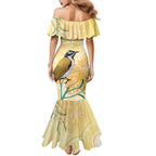 Australia Grevillea And Honeyeaters Family Matching Mermaid Dress and Hawaiian Shirt Aboriginal Art - Watercolor Style