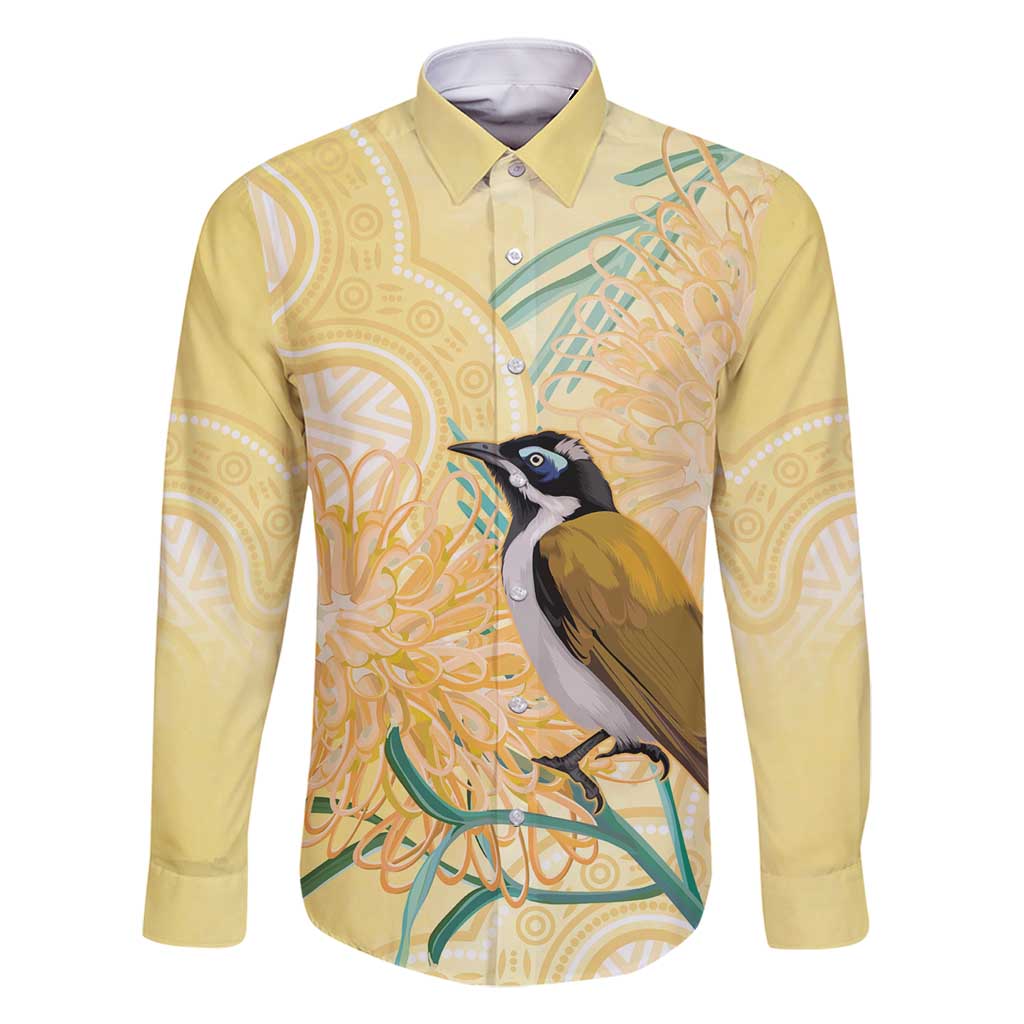 Australia Grevillea And Honeyeaters Family Matching Tank Maxi Dress and Hawaiian Shirt Aboriginal Art - Watercolor Style