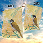 Australia Grevillea And Honeyeaters Garden Flag Aboriginal Art - Watercolor Style
