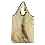 Australia Grevillea And Honeyeaters Grocery Bag Aboriginal Art - Watercolor Style