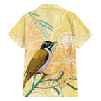 Australia Grevillea And Honeyeaters Hawaiian Shirt Aboriginal Art - Watercolor Style