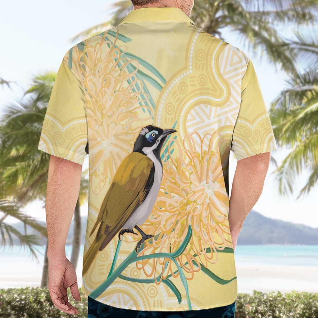 Australia Grevillea And Honeyeaters Hawaiian Shirt Aboriginal Art - Watercolor Style
