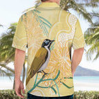 Australia Grevillea And Honeyeaters Hawaiian Shirt Aboriginal Art - Watercolor Style