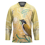 Australia Grevillea And Honeyeaters Hockey Jersey Aboriginal Art - Watercolor Style - Aussie Hoodie