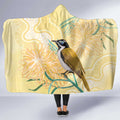 Australia Grevillea And Honeyeaters Hooded Blanket Aboriginal Art - Watercolor Style
