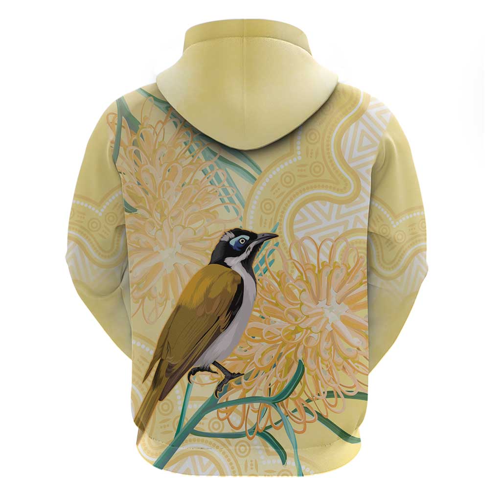 Australia Grevillea And Honeyeaters Hoodie Aboriginal Art - Watercolor Style