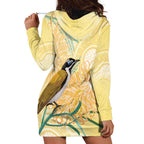 Australia Grevillea And Honeyeaters Hoodie Dress Aboriginal Art - Watercolor Style