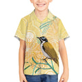 Australia Grevillea And Honeyeaters Kid Hawaiian Shirt Aboriginal Art - Watercolor Style