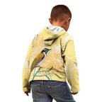 Australia Grevillea And Honeyeaters Kid Hoodie Aboriginal Art - Watercolor Style