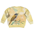 Australia Grevillea And Honeyeaters Kid Ugly Christmas Sweater Aboriginal Art - Watercolor Style