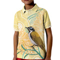 Australia Grevillea And Honeyeaters Kid Polo Shirt Aboriginal Art - Watercolor Style