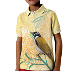 Australia Grevillea And Honeyeaters Kid Polo Shirt Aboriginal Art - Watercolor Style
