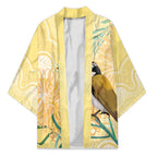 Australia Grevillea And Honeyeaters Kimono Aboriginal Art - Watercolor Style - Aussie Hoodie