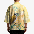 Australia Grevillea And Honeyeaters Kimono Aboriginal Art - Watercolor Style - Aussie Hoodie