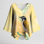 Australia Grevillea And Honeyeaters Kimono Sleeve Blouse Aboriginal Art - Watercolor Style - Aussie Hoodie