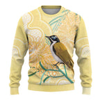 Australia Grevillea And Honeyeaters Ugly Christmas Sweater Aboriginal Art - Watercolor Style