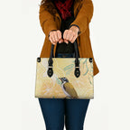 Australia Grevillea And Honeyeaters Leather Bag Aboriginal Art - Watercolor Style - Aussie Hoodie