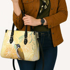 Australia Grevillea And Honeyeaters Leather Bag Aboriginal Art - Watercolor Style - Aussie Hoodie