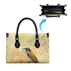 Australia Grevillea And Honeyeaters Leather Bag Aboriginal Art - Watercolor Style - Aussie Hoodie