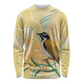 Australia Grevillea And Honeyeaters Long Sleeve Shirt Aboriginal Art - Watercolor Style